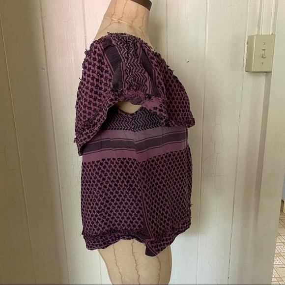 CECILIE COPENHAGEN sz 1 S Off Shoulder Dark Red Top - Picture 4 of 11